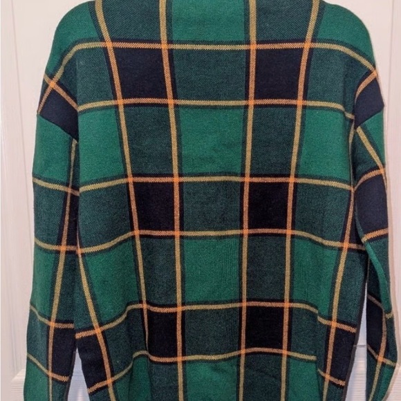 Rachel Zoe Sweaters - Rachel Zoe Green and Black Plaid Women's Crewneck Sweater
